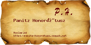 Panitz Honorátusz névjegykártya
